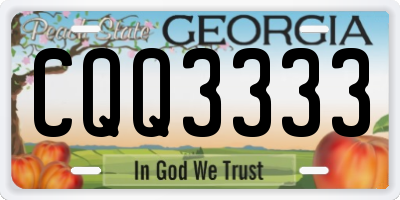 GA license plate CQQ3333