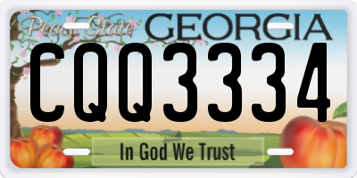 GA license plate CQQ3334
