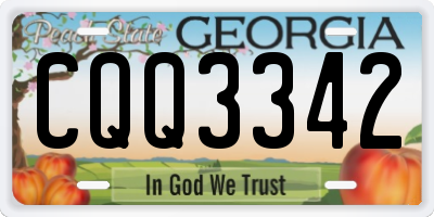 GA license plate CQQ3342