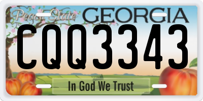GA license plate CQQ3343
