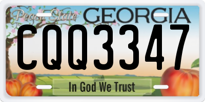 GA license plate CQQ3347