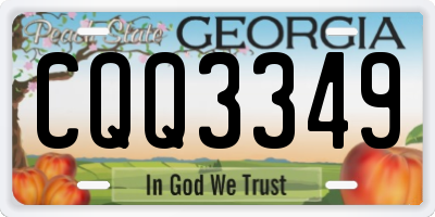 GA license plate CQQ3349