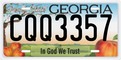 GA license plate CQQ3357