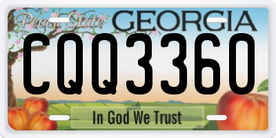 GA license plate CQQ3360