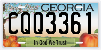 GA license plate CQQ3361