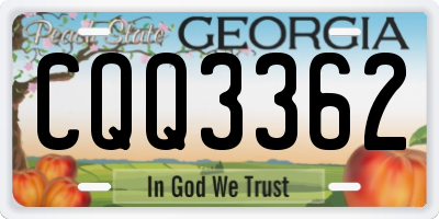 GA license plate CQQ3362