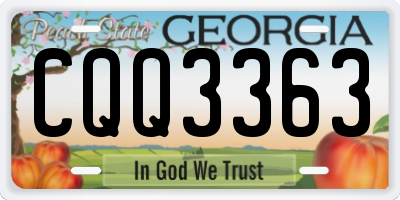 GA license plate CQQ3363
