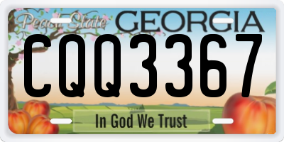 GA license plate CQQ3367