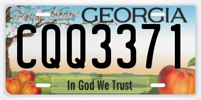 GA license plate CQQ3371