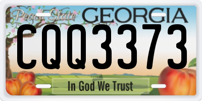 GA license plate CQQ3373