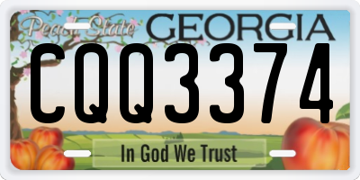 GA license plate CQQ3374