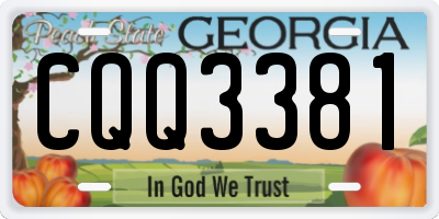 GA license plate CQQ3381