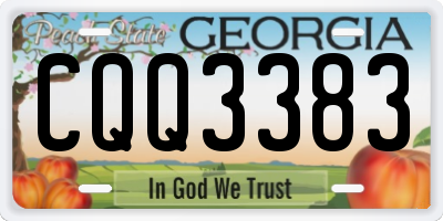GA license plate CQQ3383