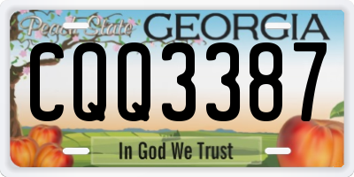 GA license plate CQQ3387