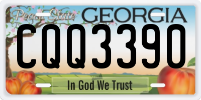 GA license plate CQQ3390