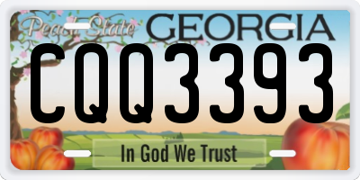 GA license plate CQQ3393