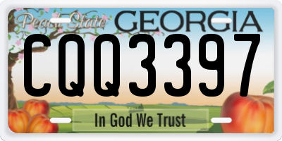 GA license plate CQQ3397