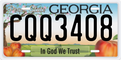 GA license plate CQQ3408
