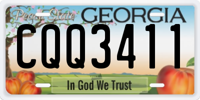 GA license plate CQQ3411
