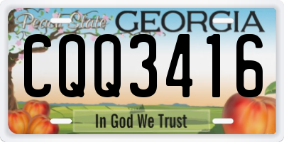 GA license plate CQQ3416