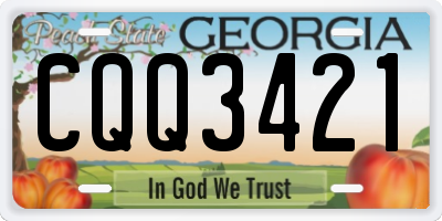 GA license plate CQQ3421