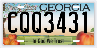 GA license plate CQQ3431