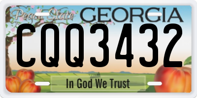GA license plate CQQ3432