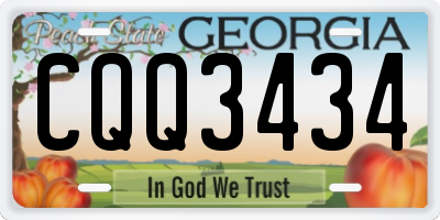 GA license plate CQQ3434