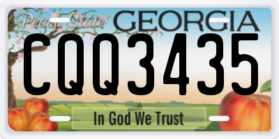 GA license plate CQQ3435