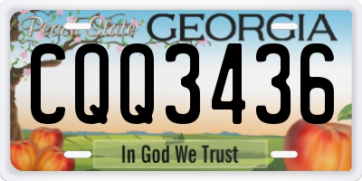 GA license plate CQQ3436