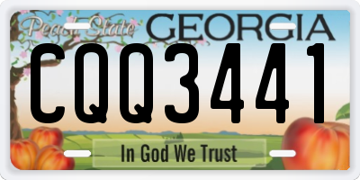 GA license plate CQQ3441