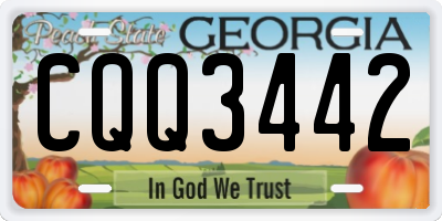GA license plate CQQ3442