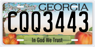 GA license plate CQQ3443