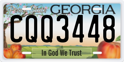 GA license plate CQQ3448