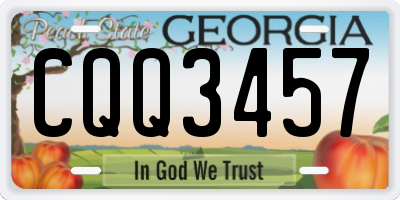 GA license plate CQQ3457