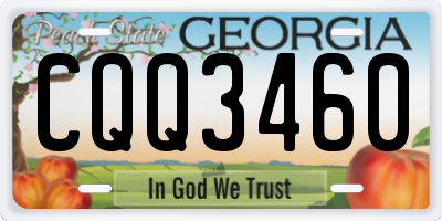 GA license plate CQQ3460
