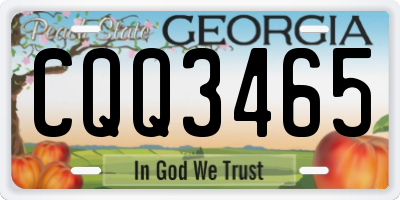 GA license plate CQQ3465