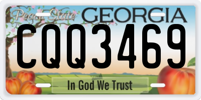 GA license plate CQQ3469
