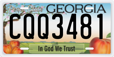GA license plate CQQ3481