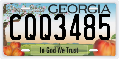 GA license plate CQQ3485