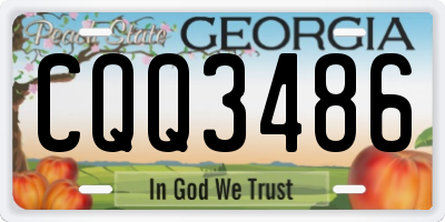 GA license plate CQQ3486