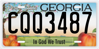 GA license plate CQQ3487