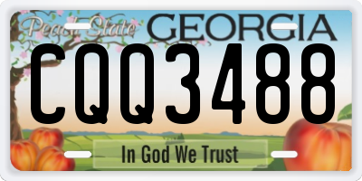 GA license plate CQQ3488