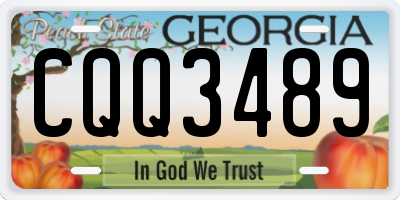 GA license plate CQQ3489