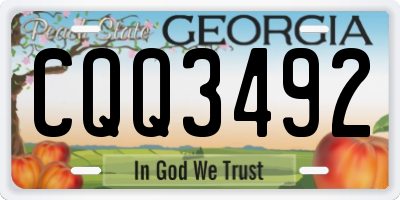 GA license plate CQQ3492