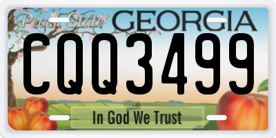 GA license plate CQQ3499