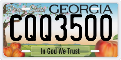 GA license plate CQQ3500