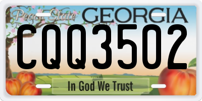 GA license plate CQQ3502