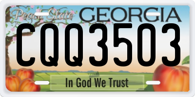 GA license plate CQQ3503