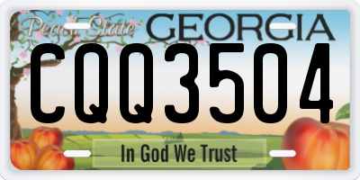 GA license plate CQQ3504